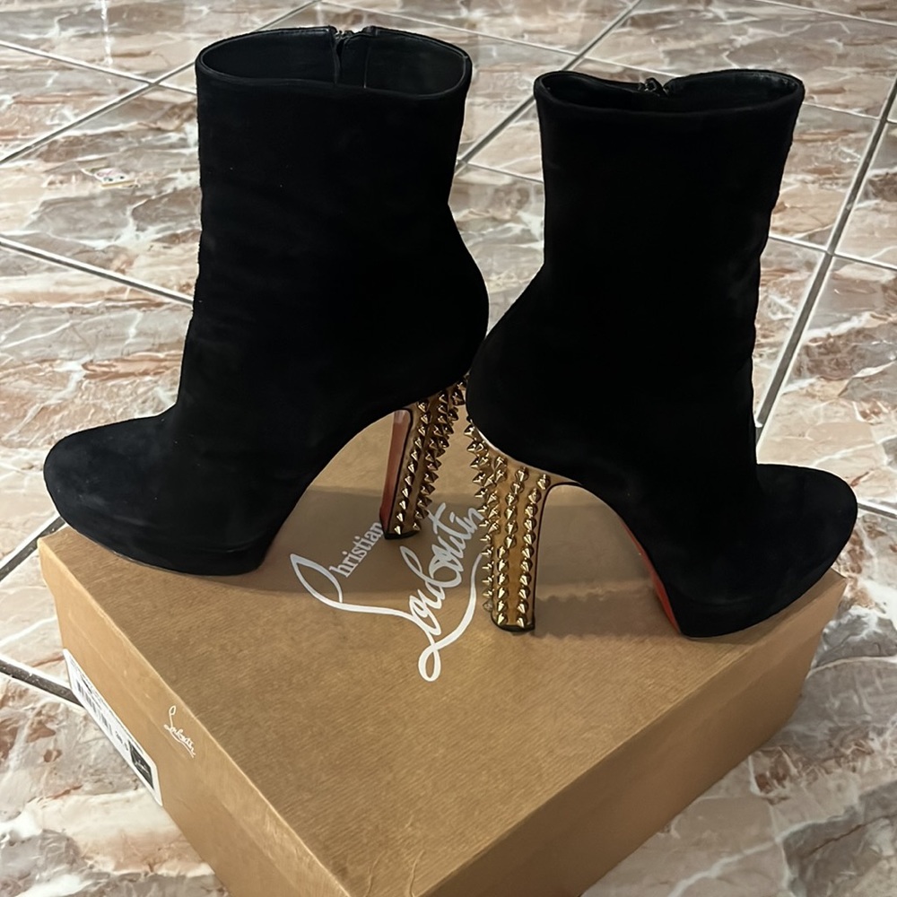 christian louboutin taclou booty 140 veau specchio heel.